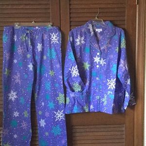 Panjamagram set, L flannel, purple, NEVER WORN